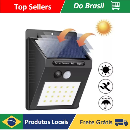 Luminaria Solar Led com Sensor de Presença Automático