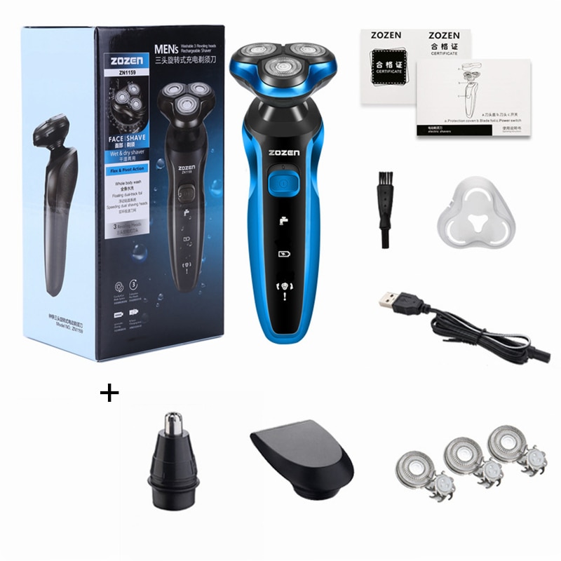Barbeador Elétrico Corte de Cabelo e Aparador Rotativo 100% À Prova d'Água