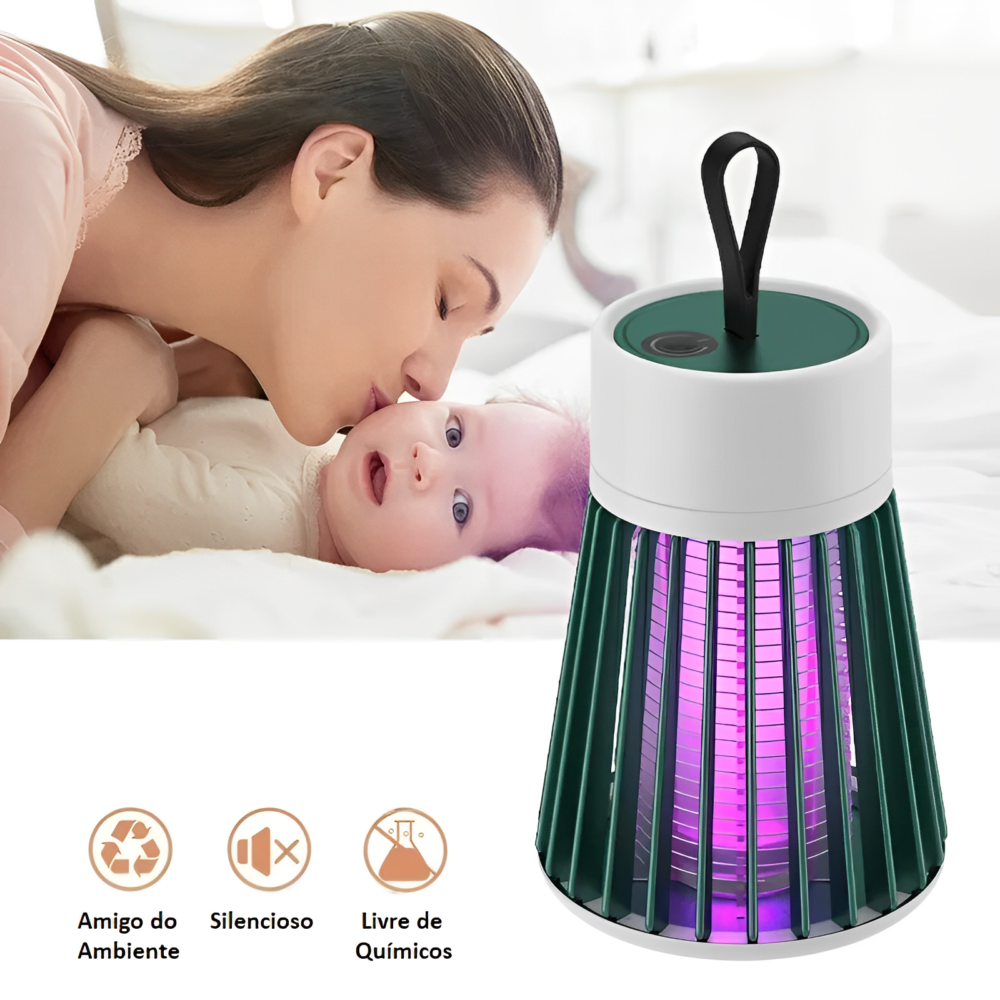 Lâmpada Mata Mosquito LED silenciosa elétrica sem cheiro com Recarga USB